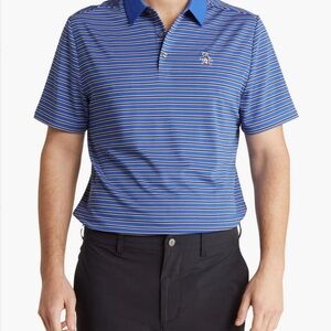 NWT Original Penguin Men's Polo in Blue and White Stripes